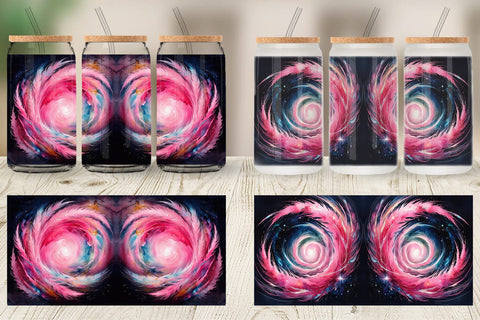 Glass Can Swirl Pink Galaxy Sublimation artnoy 