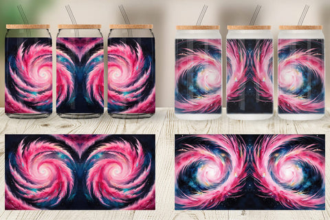 Glass Can Swirl Pink Galaxy Sublimation artnoy 