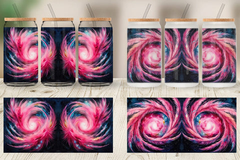 Glass Can Swirl Pink Galaxy Sublimation artnoy 