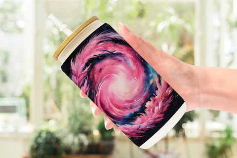 Glass Can Swirl Pink Galaxy Sublimation artnoy 