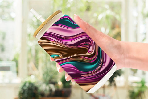 Glass Can Swirling Liquid Metallic Sublimation artnoy 