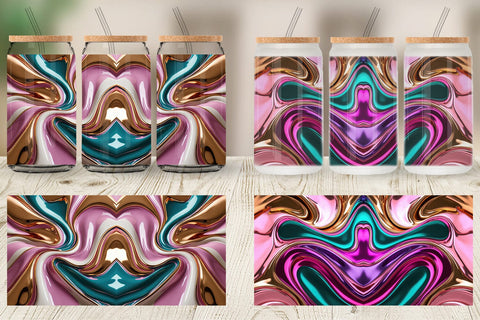 Glass Can Swirling Liquid Metallic Sublimation artnoy 
