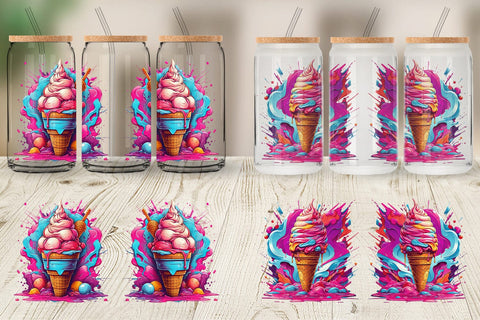 Glass Can Synthwave Ice Cream Sublimation artnoy 