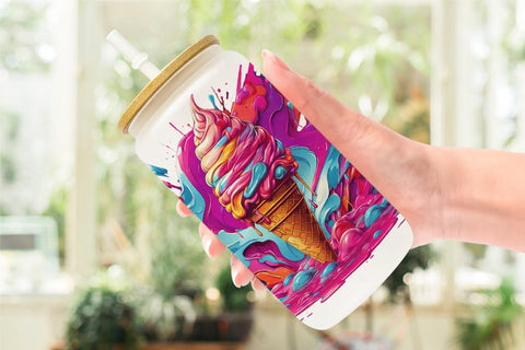 Glass Can Synthwave Ice Cream Sublimation artnoy 