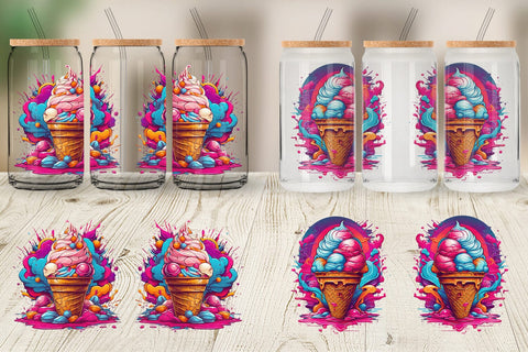 Glass Can Synthwave Ice Cream Sublimation artnoy 