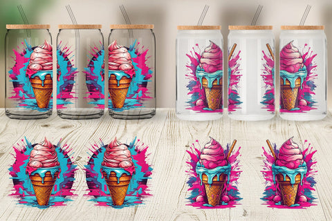 Glass Can Synthwave Ice Cream Sublimation artnoy 