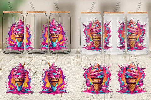 Glass Can Synthwave Ice Cream Sublimation artnoy 