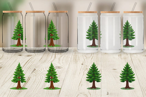 Glass Can Tall Pine Sublimation artnoy 
