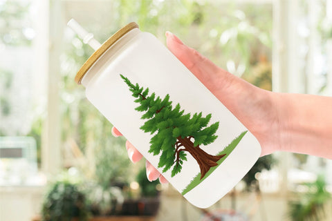 Glass Can Tall Pine Sublimation artnoy 