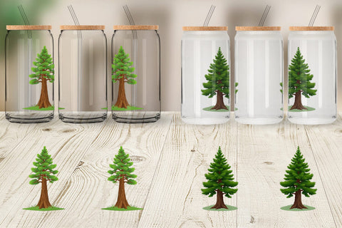 Glass Can Tall Pine Sublimation artnoy 