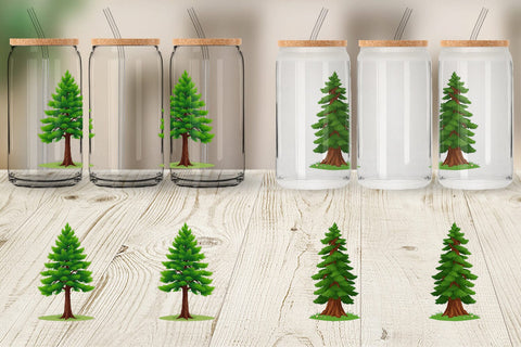 Glass Can Tall Pine Sublimation artnoy 