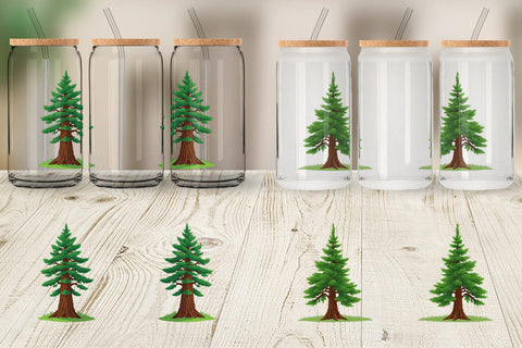 Glass Can Tall Pine Sublimation artnoy 