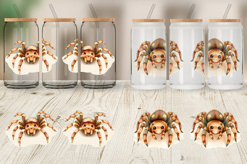 Glass Can Tarantula Wildlife Sublimation artnoy 