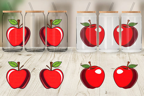 Glass Can Teacher Apple Clipart Sublimation artnoy 