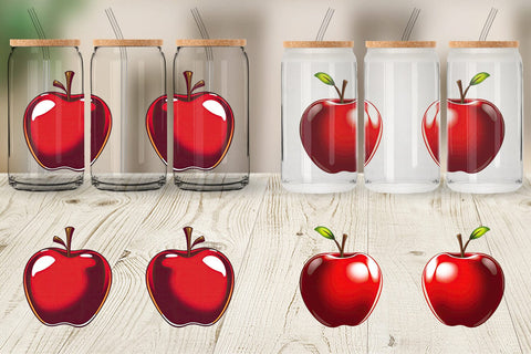Glass Can Teacher Apple Clipart Sublimation artnoy 