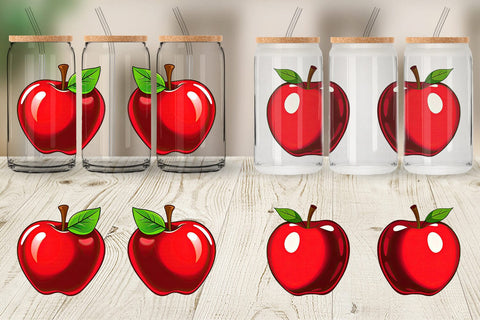 Glass Can Teacher Apple Clipart Sublimation artnoy 