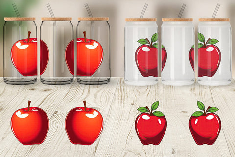 Glass Can Teacher Apple Clipart Sublimation artnoy 
