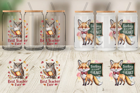 Glass Can Teacher Appreciation Sublimation artnoy 