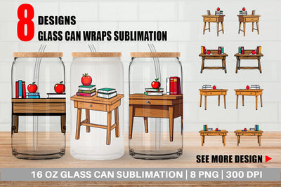 Glass Can Teacher Desk Sublimation artnoy 