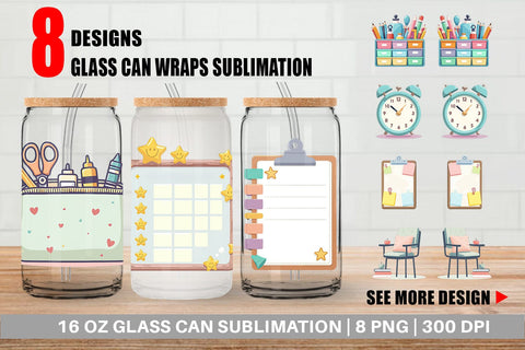Glass Can Teacher Life Charm Sublimation artnoy 
