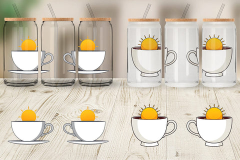 Glass Can Teacup Sun Sublimation artnoy 