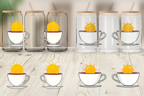Glass Can Teacup Sun Sublimation artnoy 