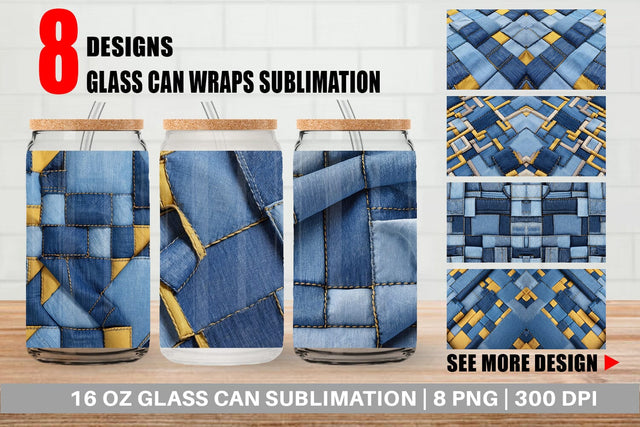Glass Can Textured Denim Sublimation artnoy 