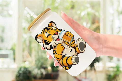 Glass Can Tiger Beer Day Sublimation artnoy 