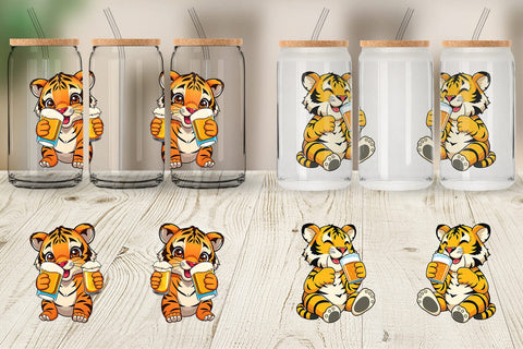 Glass Can Tiger Beer Day Sublimation artnoy 