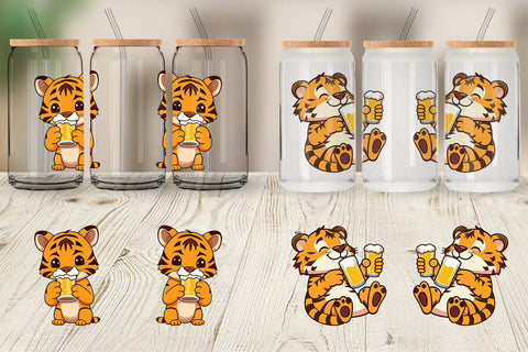 Glass Can Tiger Beer Day Sublimation artnoy 