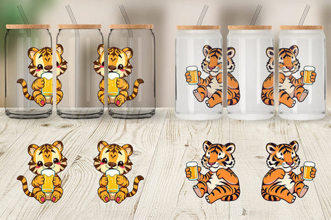 Glass Can Tiger Beer Day Sublimation artnoy 