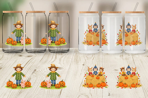 Glass Can Tiny Farm Halloween Sublimation artnoy 