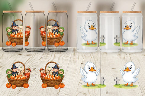 Glass Can Tiny Farm Halloween Sublimation artnoy 