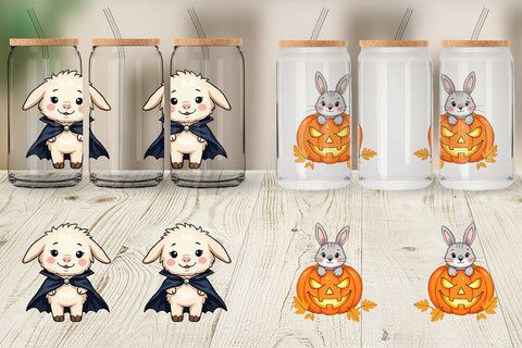 Glass Can Tiny Farm Halloween Sublimation artnoy 
