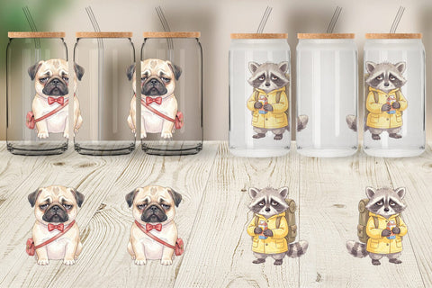 Glass Can Tired Morning Commute Animal Sublimation artnoy 