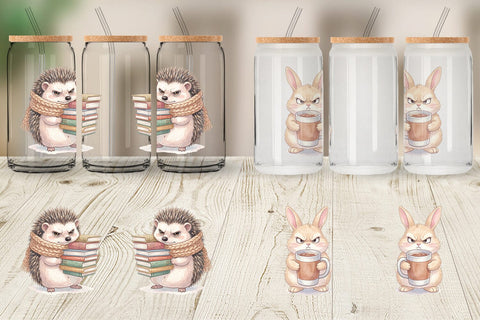 Glass Can Tired Morning Commute Animal Sublimation artnoy 