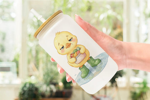 Glass Can Tired Morning Commute Animal Sublimation artnoy 