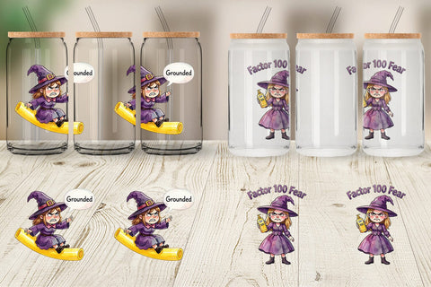 Glass Can Tired Summerween Witch Sublimation artnoy 