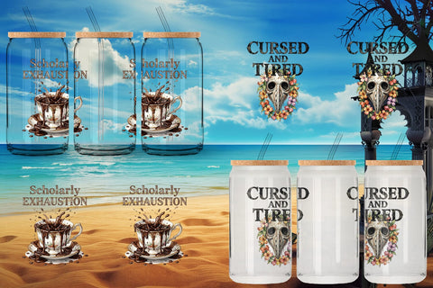 Glass Can Tired Tropical Scholar Goth Quote Sublimation artnoy 