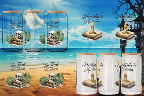 Glass Can Tired Tropical Scholar Goth Quote Sublimation artnoy 
