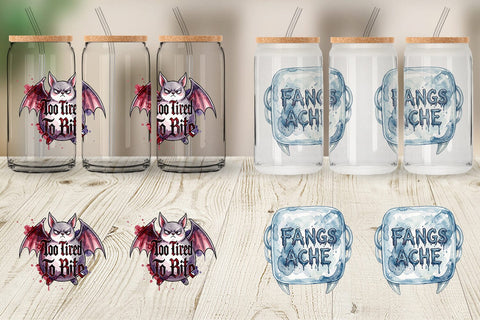 Glass Can Tired Vampire Grumpy Quote Sublimation artnoy 