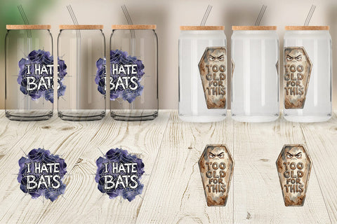 Glass Can Tired Vampire Grumpy Quote Sublimation artnoy 