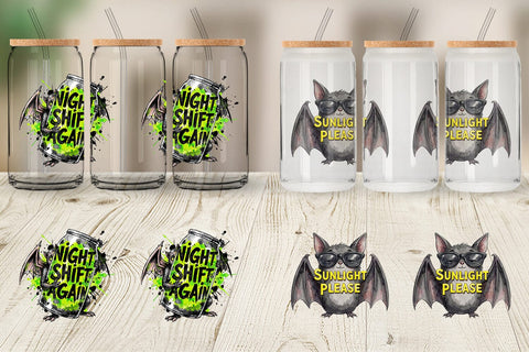 Glass Can Tired Vampire Grumpy Quote Sublimation artnoy 