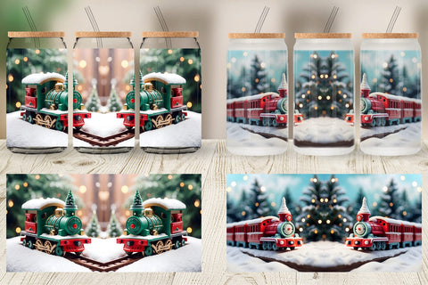 Glass Can Train Christmas Sublimation artnoy 