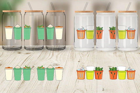 Glass Can Trash Sorting Bins Sublimation artnoy 