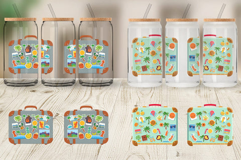Glass Can Travel Suitcase Sublimation artnoy 
