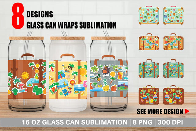 Glass Can Travel Suitcase Sublimation artnoy 