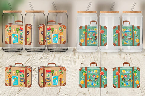 Glass Can Travel Suitcase Sublimation artnoy 