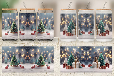 Glass Can Tree Christmas Sublimation artnoy 