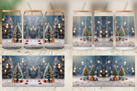 Glass Can Tree Christmas Sublimation artnoy 